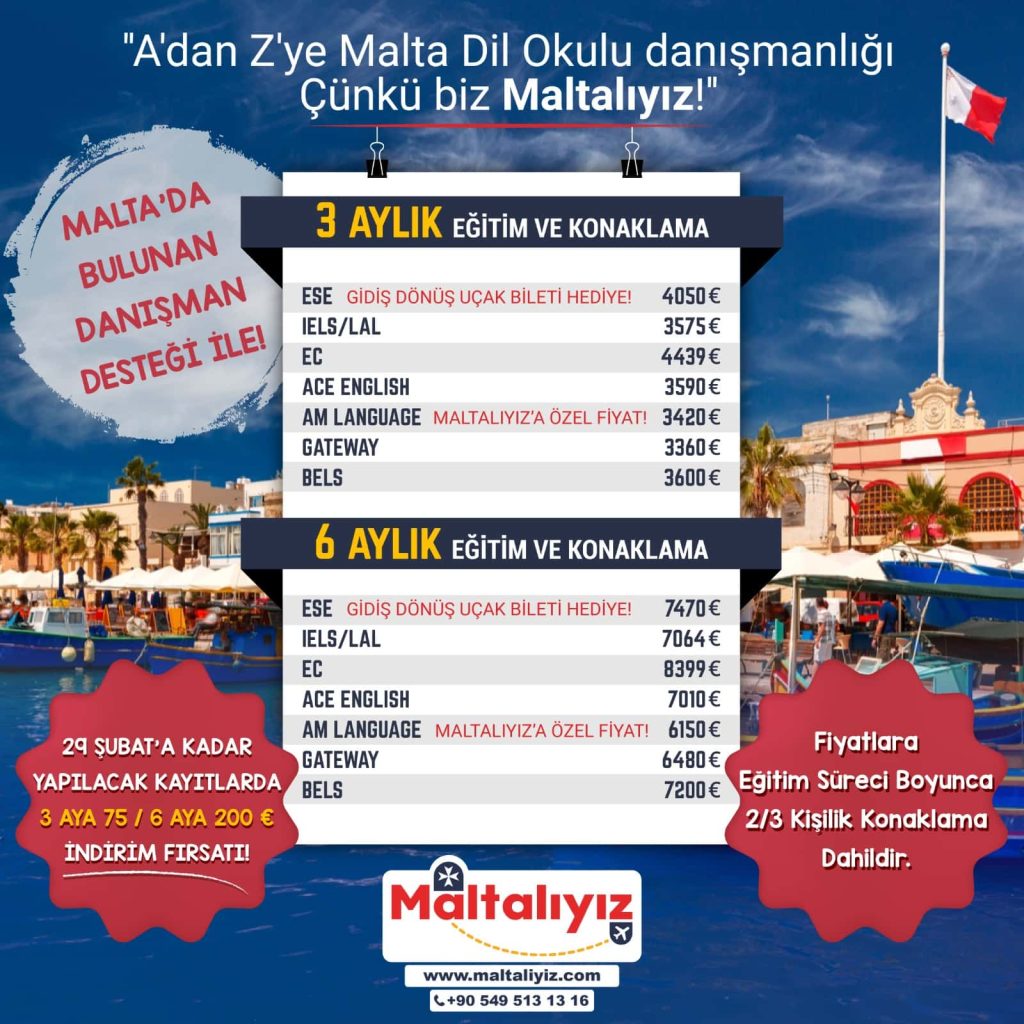 Malta-Dil-Okulu-Fiyatlari